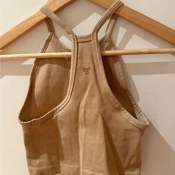 TNA Beige Ribbed Workout Set - Picture 3 of 6